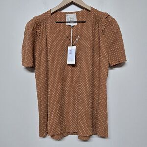 Johnny Was Women's‎ Archer Flare Top In Chocolate Brown Size XS MSRP $295